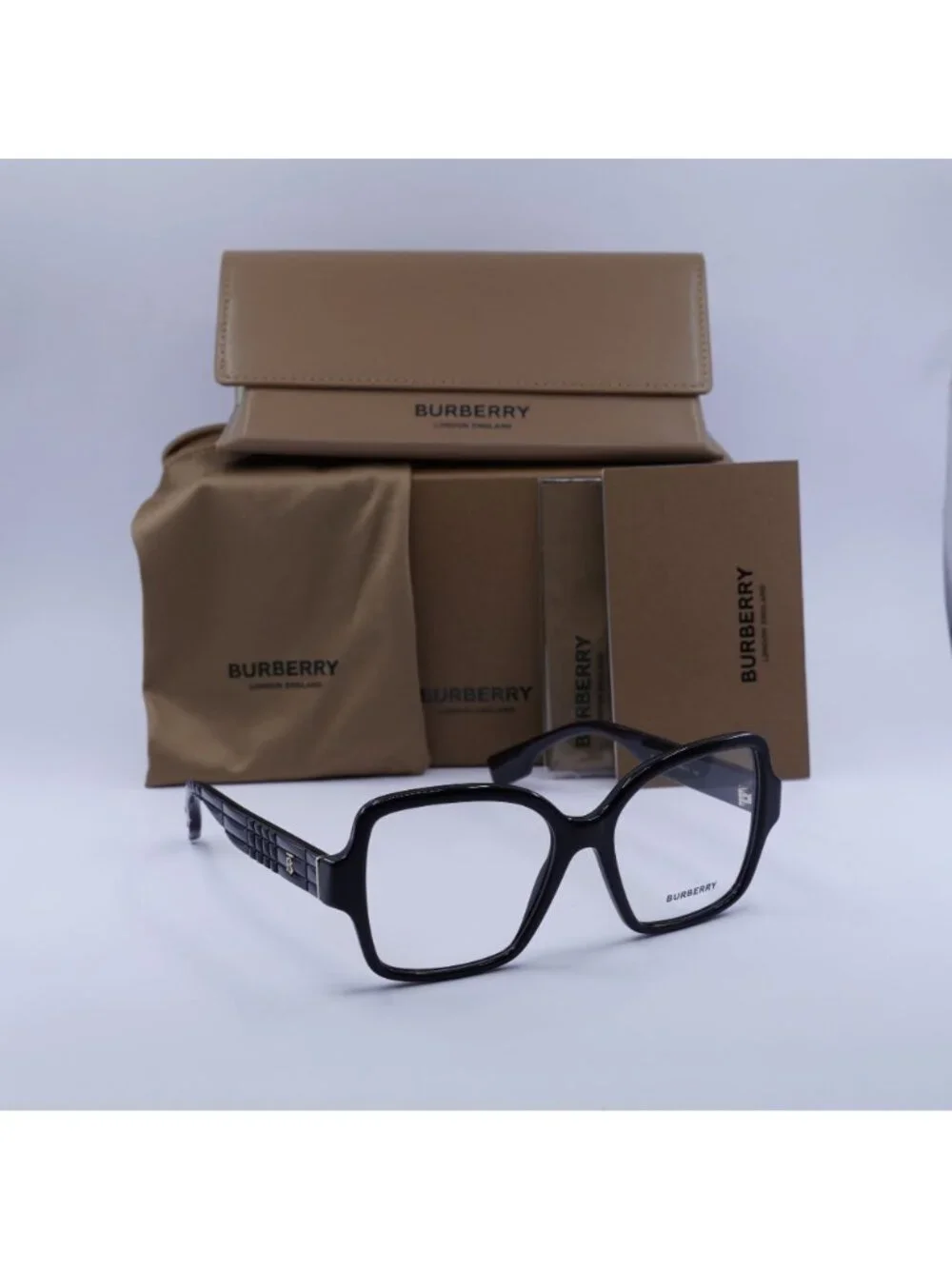 Burberry BE2374 3001 Eyeglasses Black 54mm Square Frame